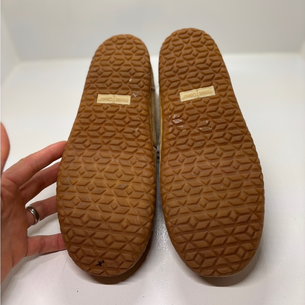 Minnetonka Torrey Slipper Booties tan and cream men’s size 10 - Picture 7 of 11